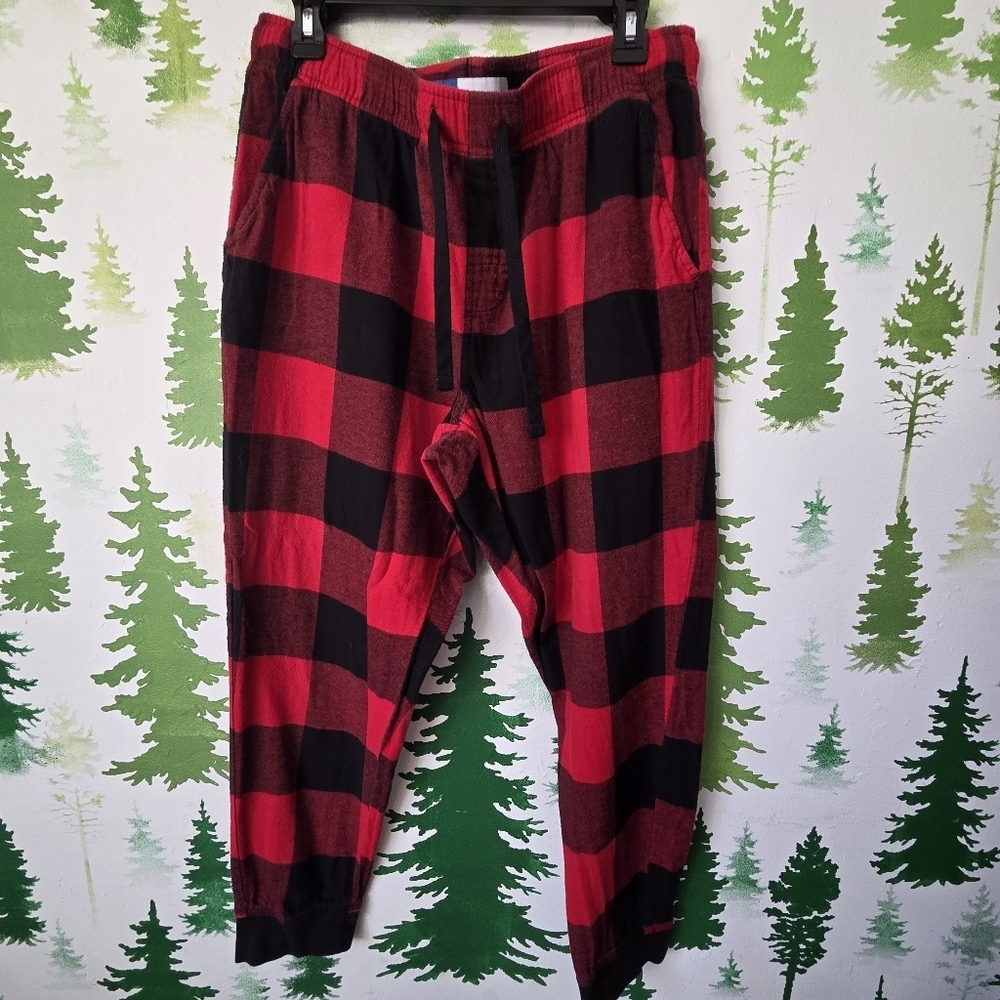 Red and Black Plaid Men's Pants